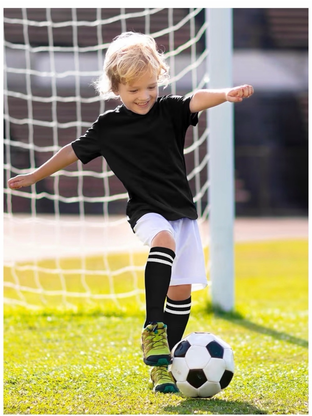 Kids' Black Short Sleeve Soccer Jersey B6